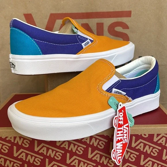 Vans Comfycush Slip-On Multi Block Multi/True White sneakers Men’s - Picture 9 of 16